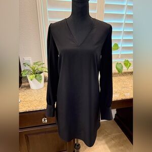 Express Black Sleeve Shift Dress with Gold Button Cuffs – Size Small